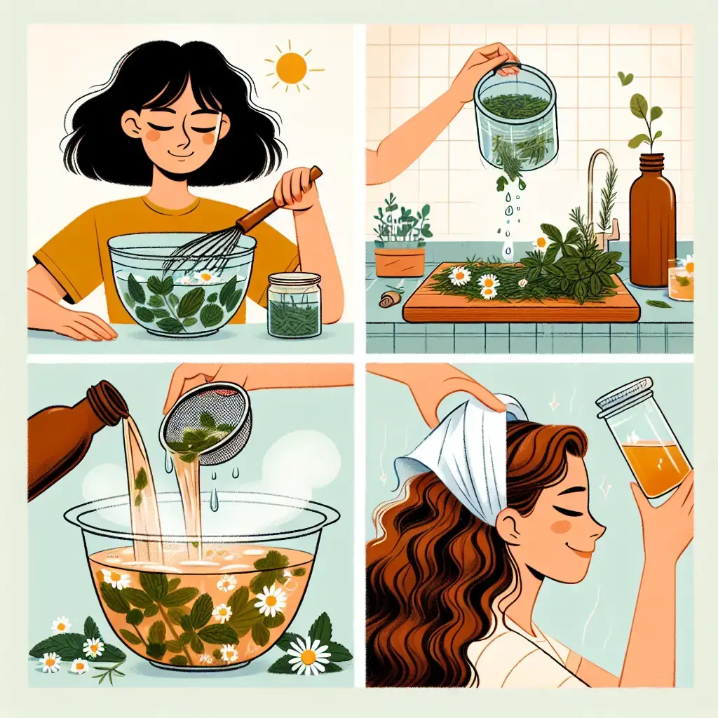 Representation of Creating Your Own Herbal Hair Rinse