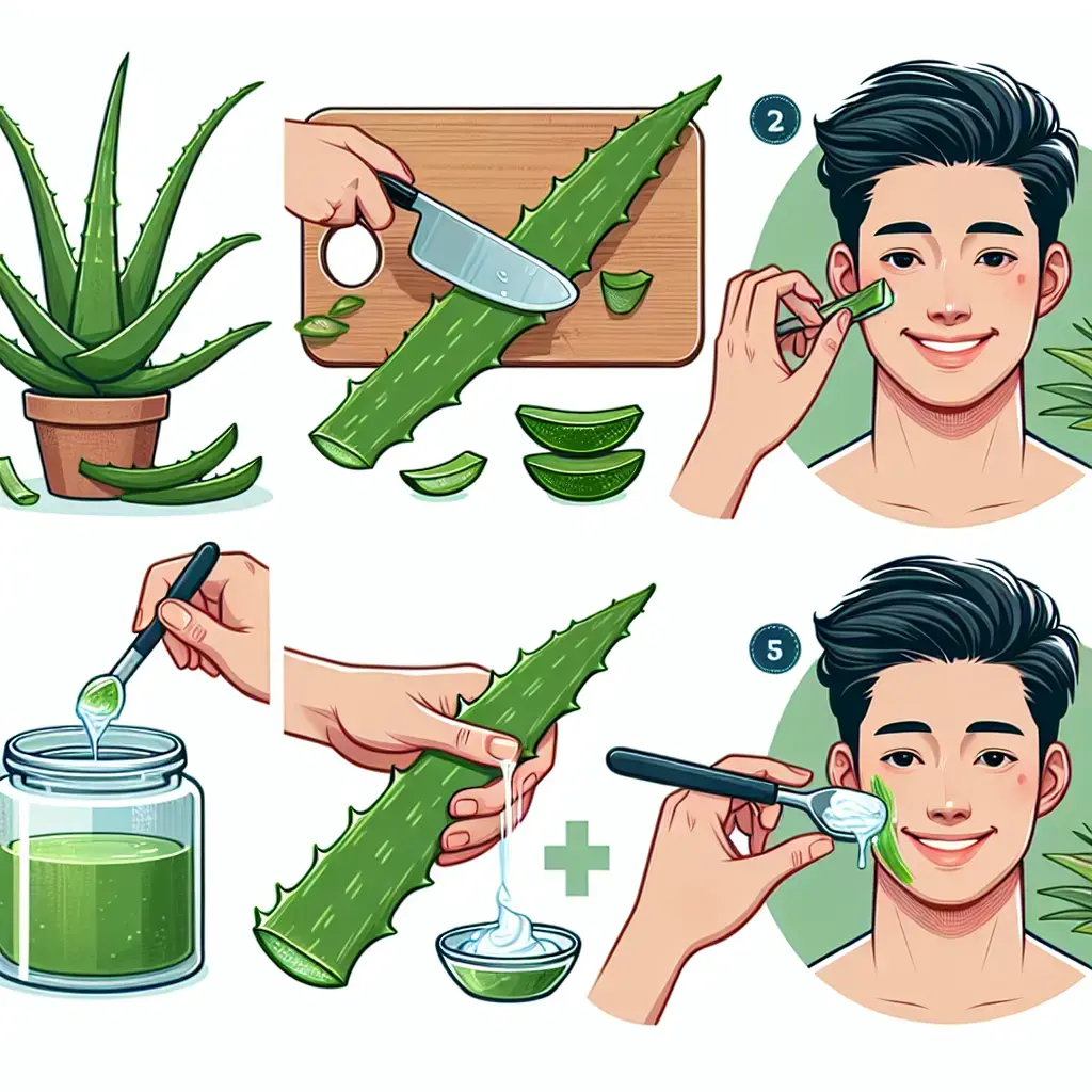 Representation of DIY Aloe Vera Gel for Soothing and Hydrating Skin