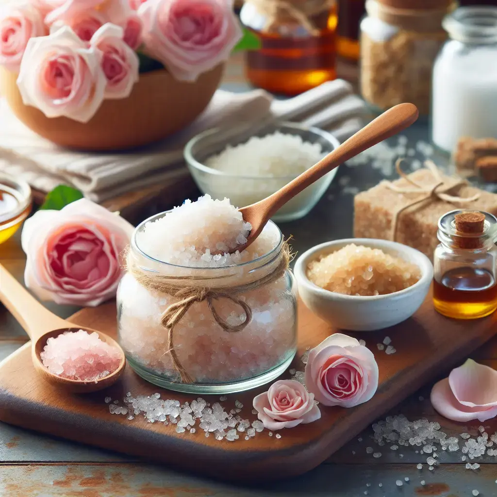 Representation of Homemade Sugar Scrubs for Exfoliating Skin